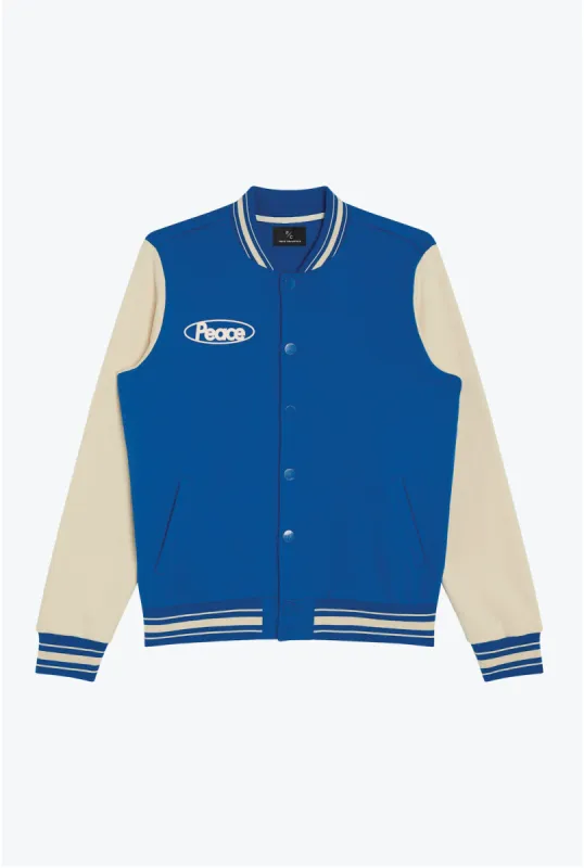 Peace Collective Better Together Letterman Jacket - Royal/Cream sold by Peace-Collective