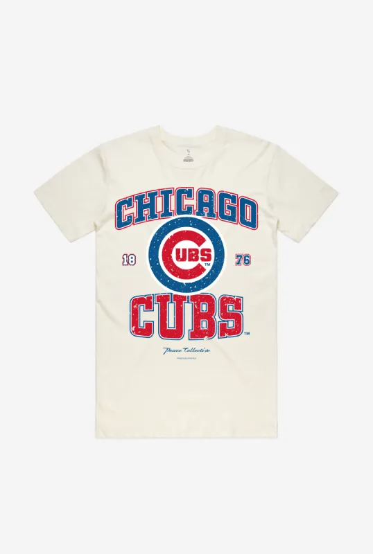 Chicago Cubs Vintage Washed T-Shirt - Ivory sold by Peace-Collective