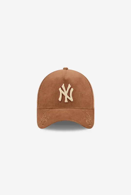 New York Yankees Ornamental Corduroy 9FORTY Adjustable Cap - Wheat sold by Peace-Collective
