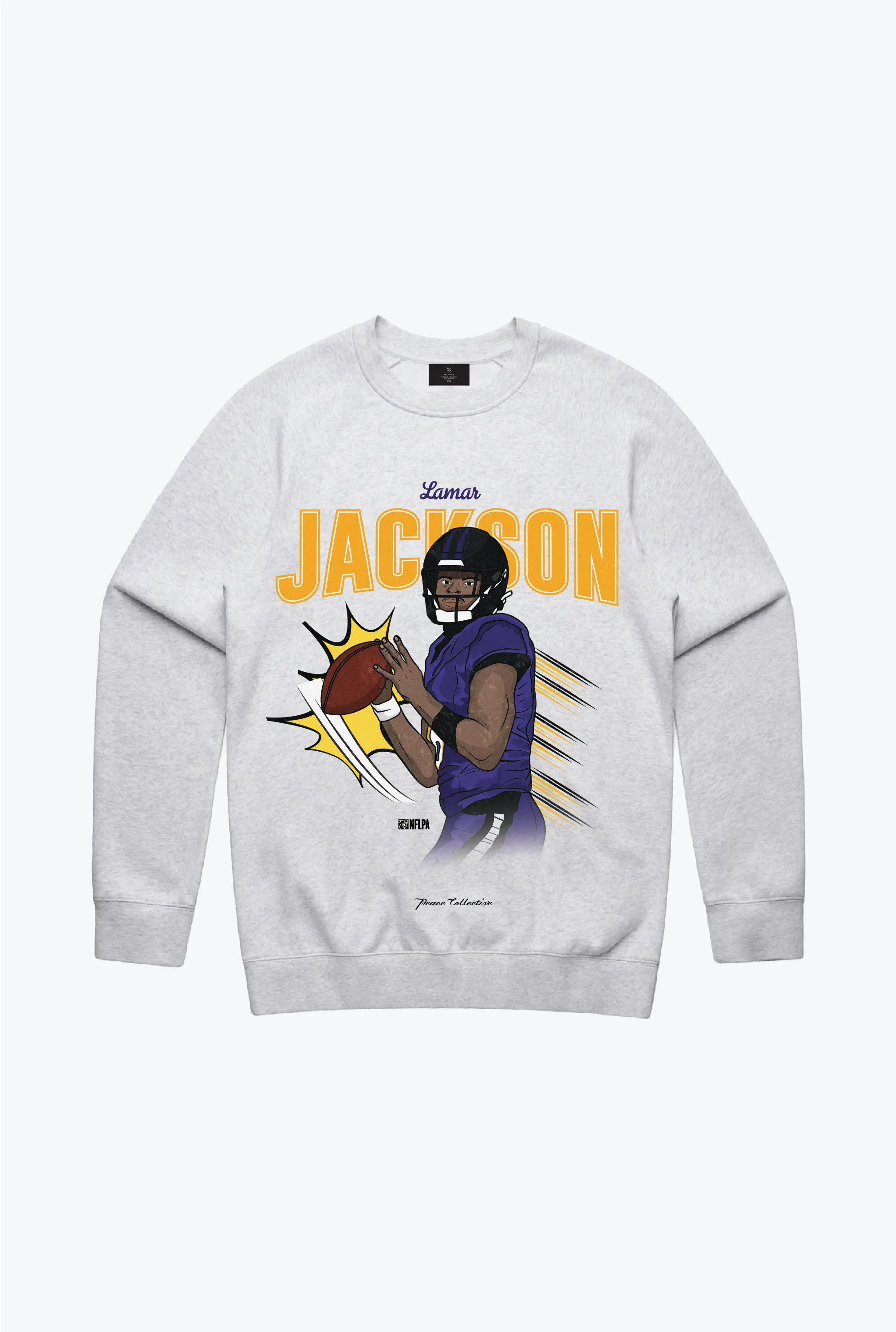 Lamar Jackson Crewneck - Ash sold by Peace-Collective