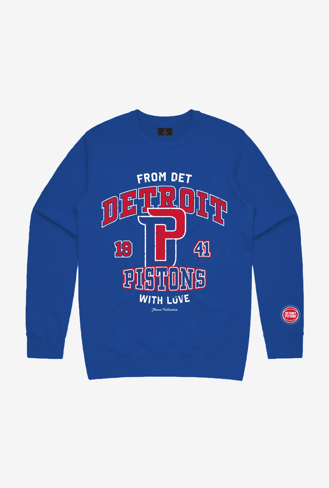 Detroit Pistons Washed Crewneck - Royal Blue sold by Peace-Collective