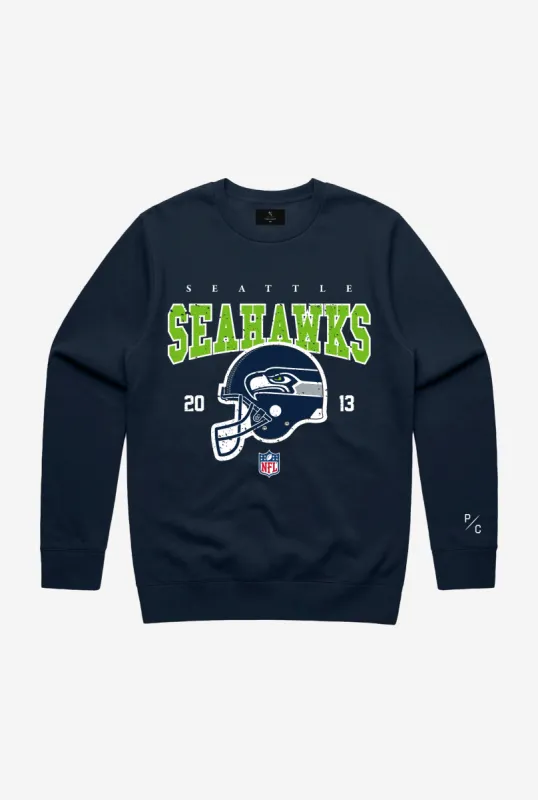 Seattle Seahawks Vintage Crewneck - Navy sold by Peace-Collective