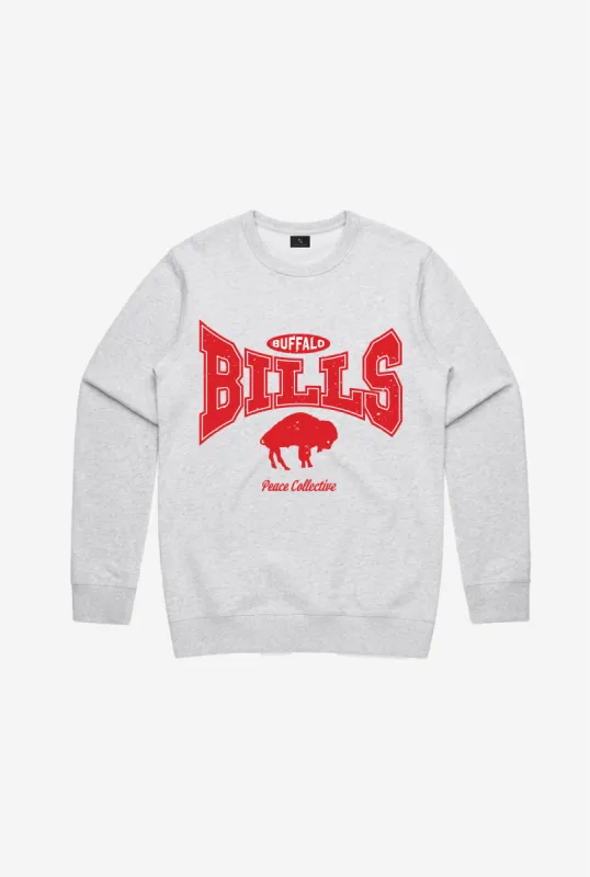 Buffalo Bills Washed Graphic Crewneck - Ash sold by Peace-Collective