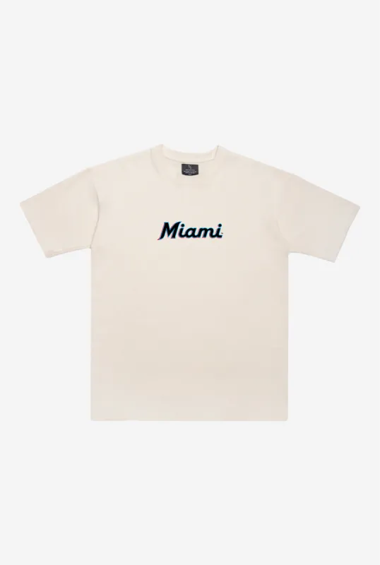 Miami Marlins Heavyweight T-Shirt - Natural sold by Peace-Collective