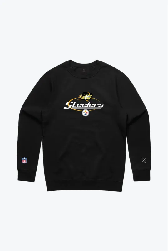 NFL x Nickelodeon Embroidered Crewneck - Pittsburgh Steelers sold by Peace-Collective