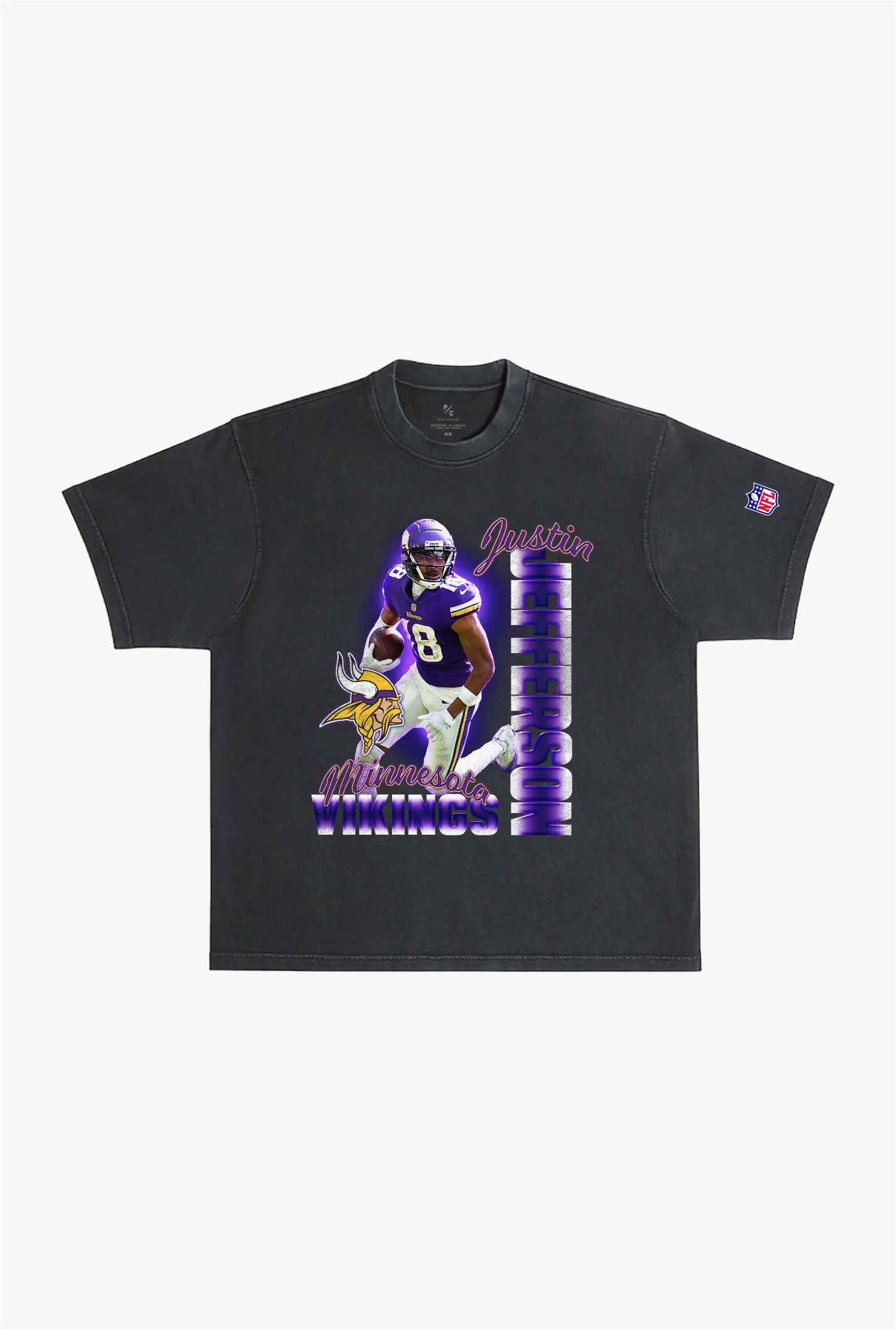 Justin Jefferson Garment Dyed Heavyweight T-Shirt - Black sold by Peace-Collective