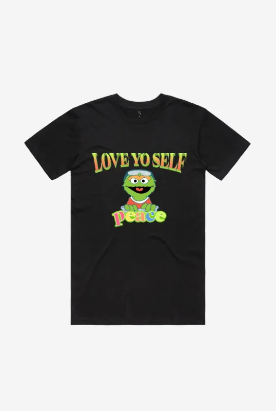 Oscar Love Yo Self Rap T-Shirt - Black sold by Peace-Collective