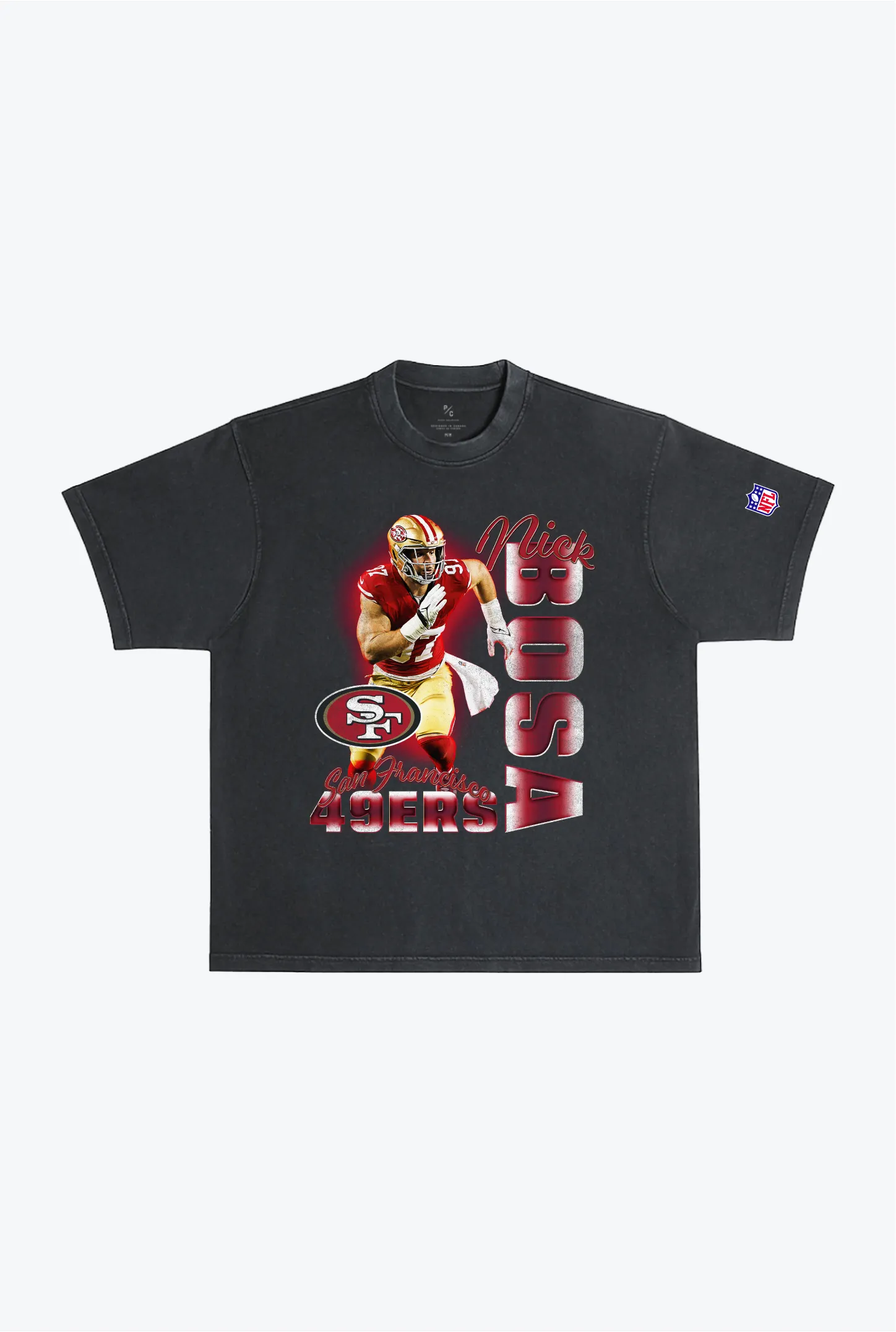 Nick Bosa Garment Dyed Heavyweight T-Shirt - Black sold by Peace-Collective