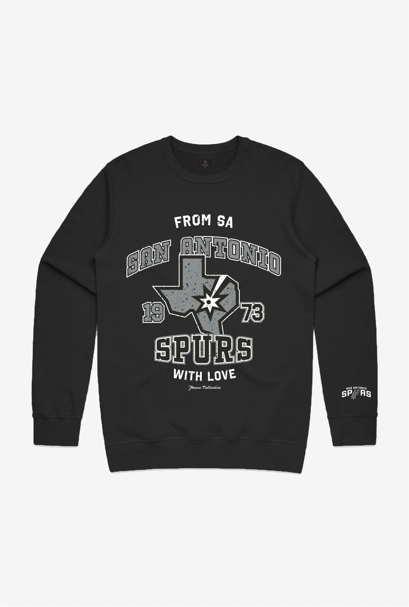 San Antonio Spurs Washed Crewneck - Black sold by Peace-Collective