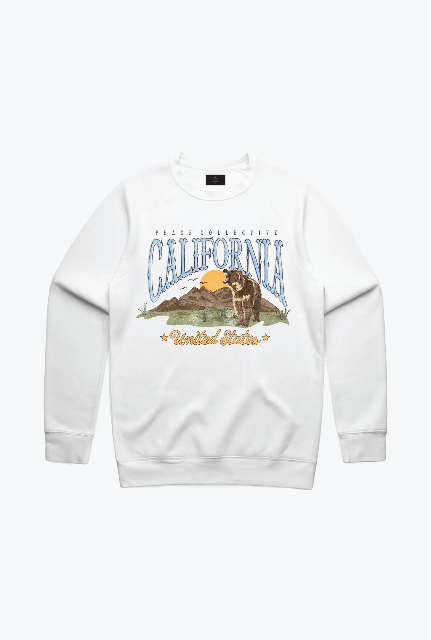 California Grizzly Vintage Crewneck - White sold by Peace-Collective