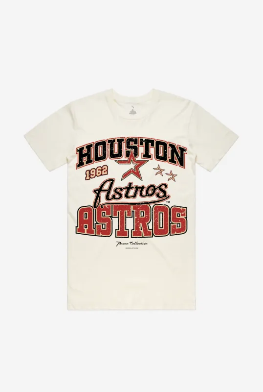 Houston Astros Vintage Washed T-Shirt - Ivory sold by Peace-Collective