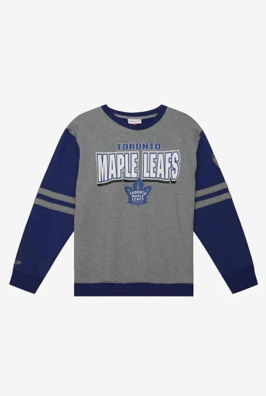 Toronto Maple Leafs All Over Crewneck 2.0 - Grey/Royal Blue sold by Peace-Collective