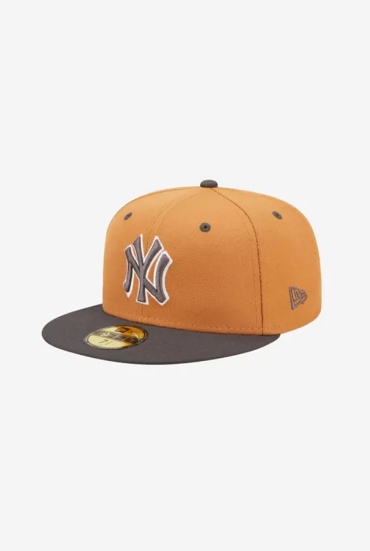 New York Yankees 9FIFTY 2-Tone Color Pack Snapback Hat - Tan/Grey sold by Peace-Collective