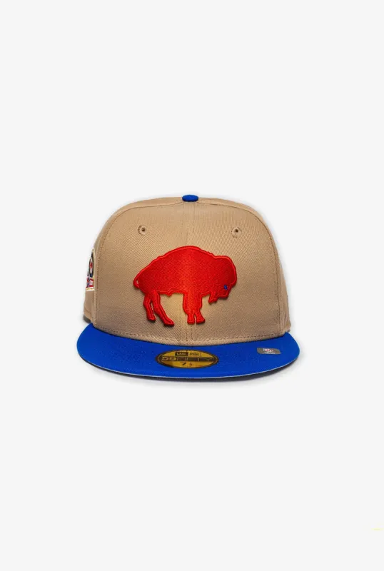 Buffalo Bills 50th Anniversary 59FIFTY - Camel Blue sold by Peace-Collective