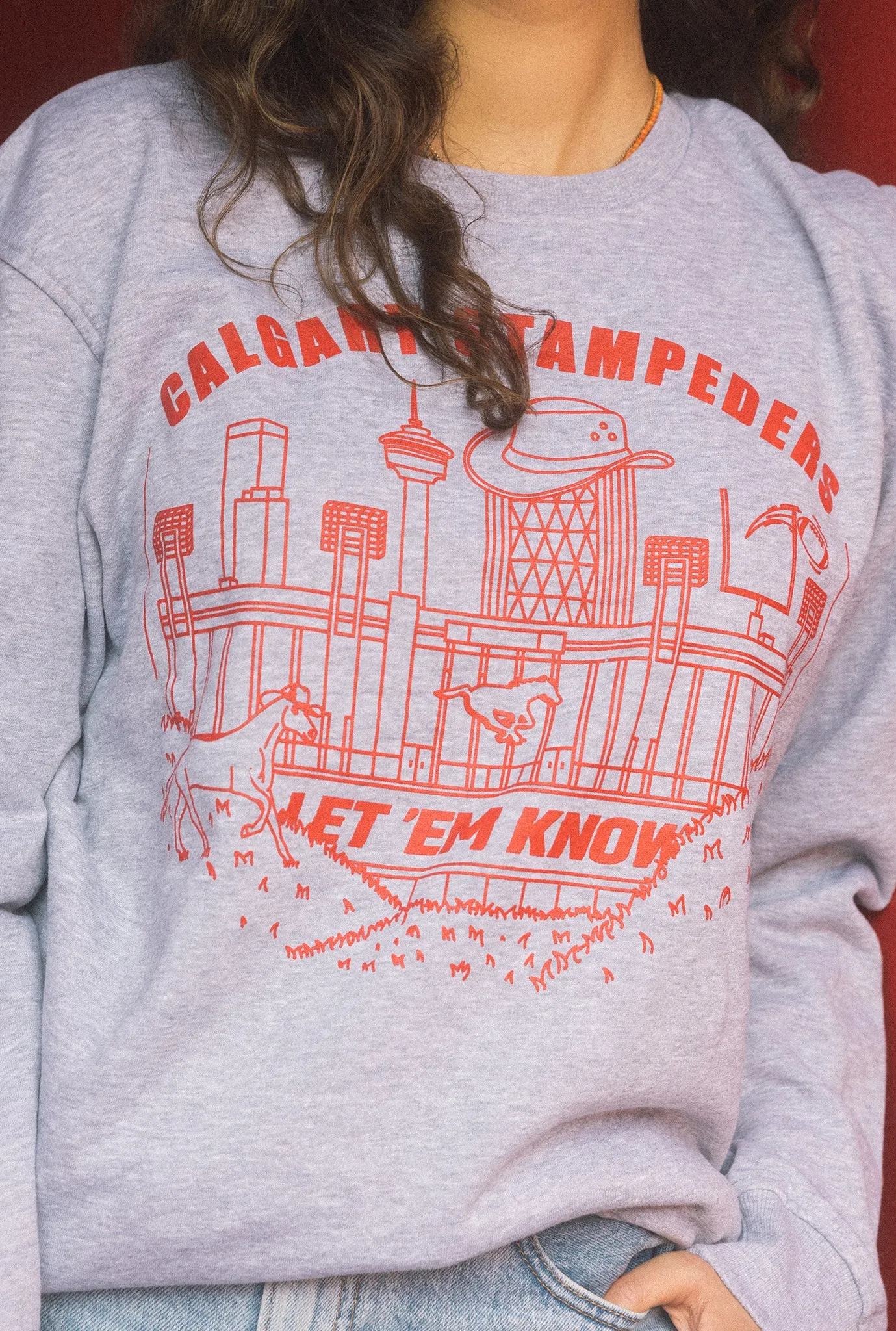 Calgary Stampeders Let 'em Know Crewneck - Ash sold by Peace-Collective product image thumbnail 2