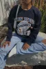 San Diego Padres Vintage Washed Crewneck - Navy sold by Peace-Collective