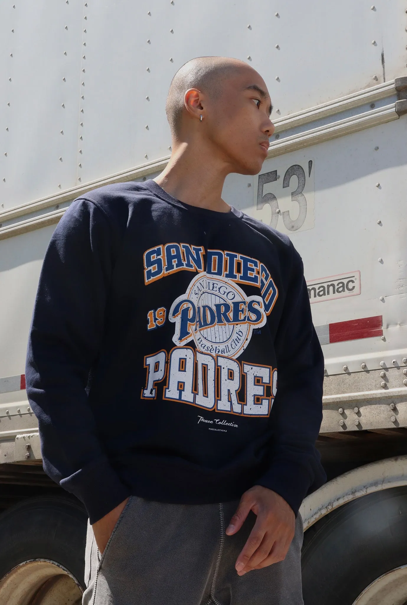 San Diego Padres Vintage Washed Crewneck - Navy sold by Peace-Collective product image thumbnail 3