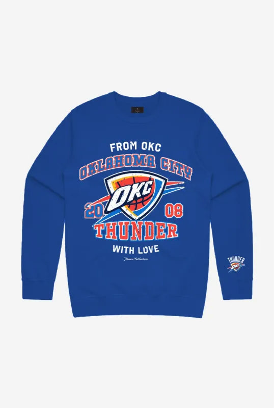 Oklahoma City Thunder Washed Crewneck - Royal Blue sold by Peace-Collective