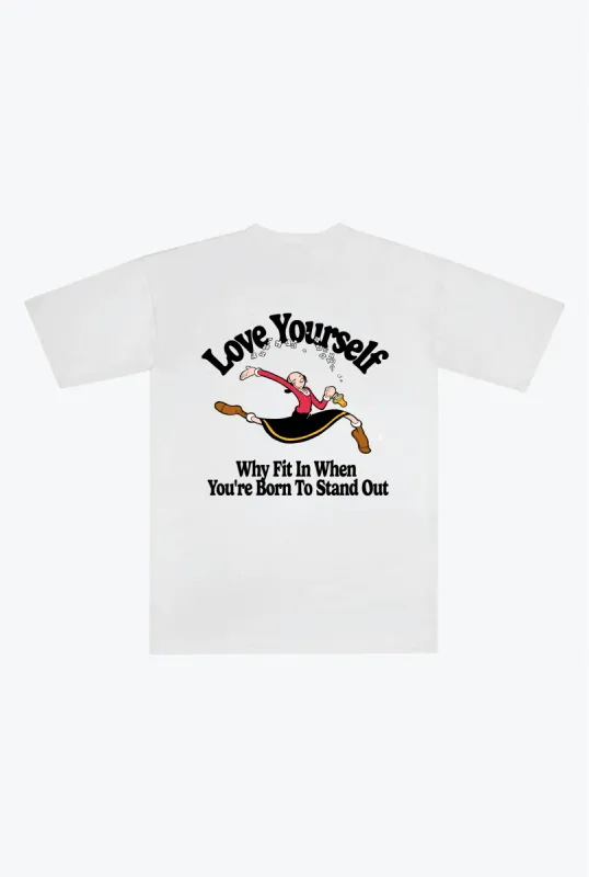 P/C x Popeye Love Yourself T-Shirt - White sold by Peace-Collective