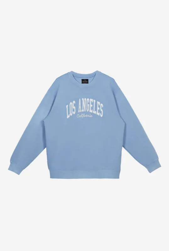 Los Angeles Tourist Pigment Dye Crewneck - Blue sold by Peace-Collective