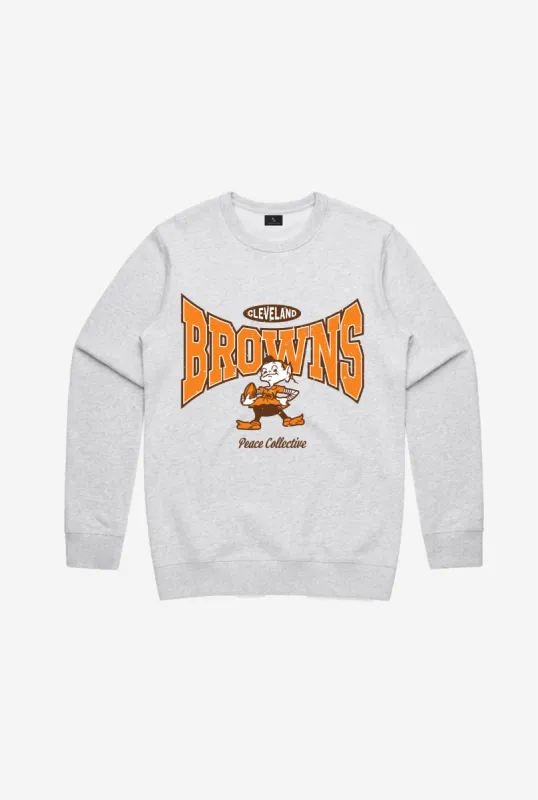 Cleveland Browns Washed Graphic Crewneck - Ash sold by Peace-Collective