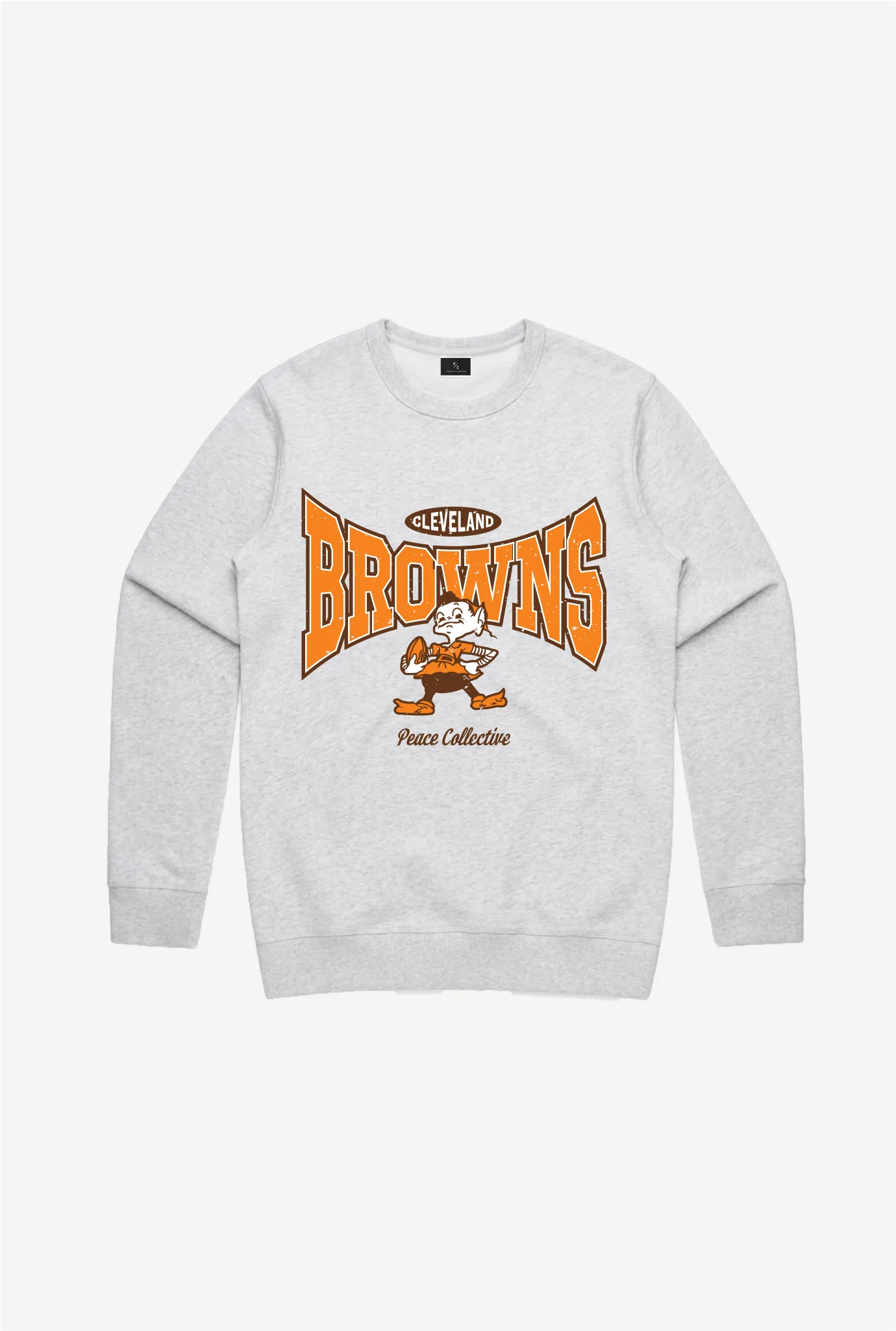 Cleveland Browns Washed Graphic Crewneck - Ash sold by Peace-Collective
