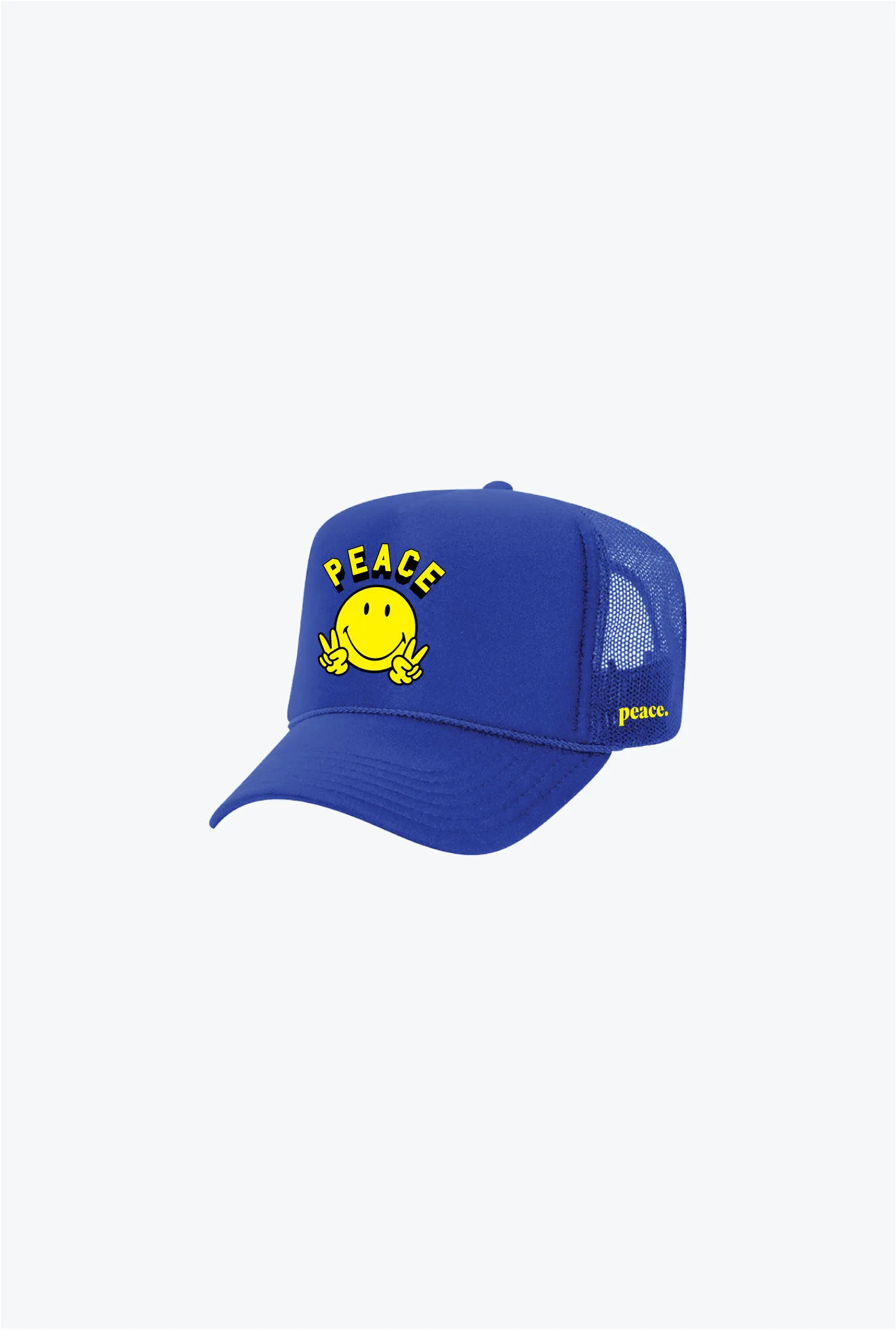 P/C x Smiley Peace Sign Trucker Hat - Royal sold by Peace-Collective