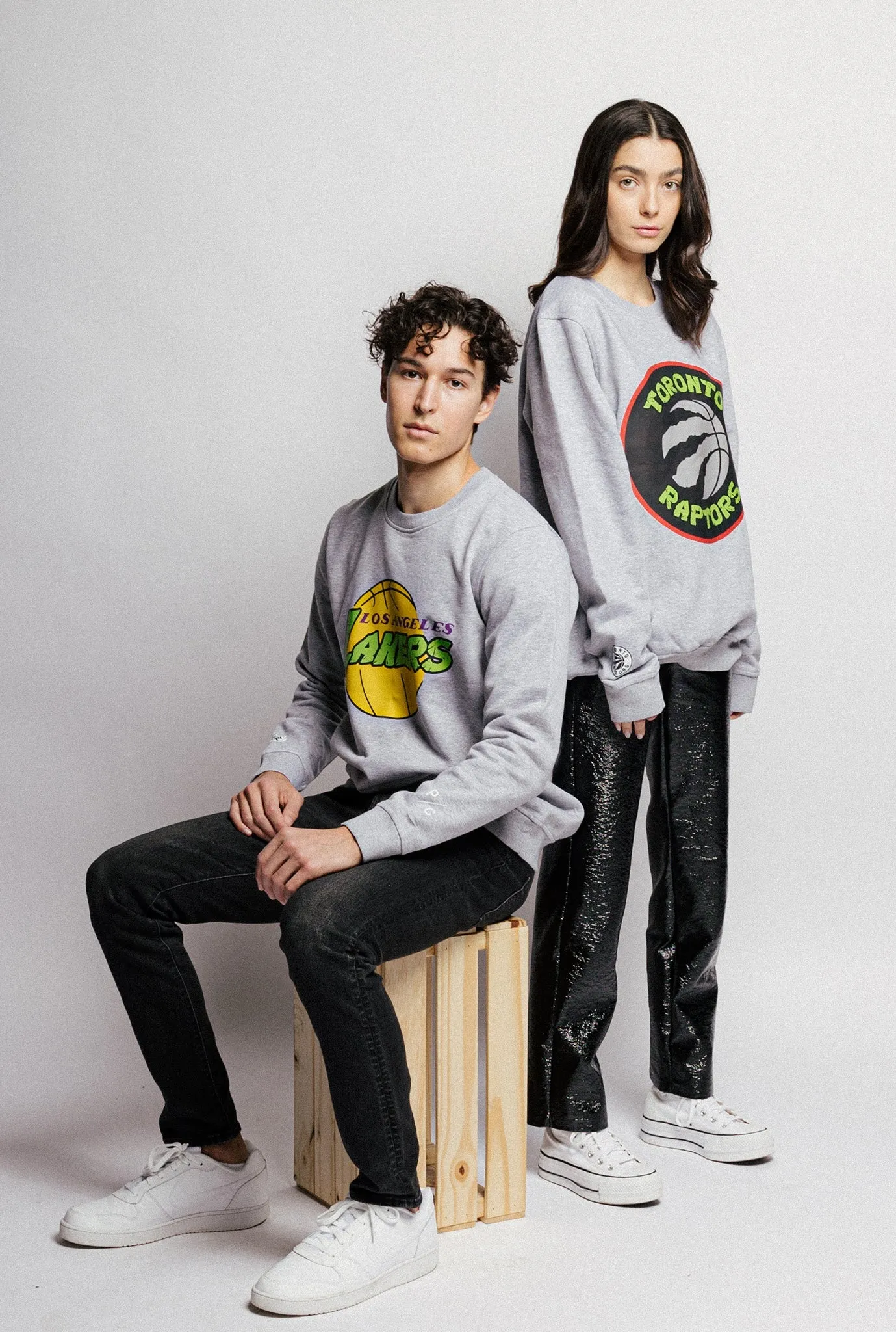 P/C x TMNT Toronto Raptors Logo Crewneck - Grey sold by Peace-Collective product image thumbnail 3