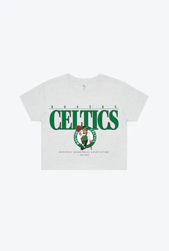 Boston Celtics Signature Cropped T-Shirt - Ash sold by Peace-Collective