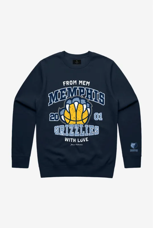 Memphis Grizzlies Washed Crewneck - Navy sold by Peace-Collective