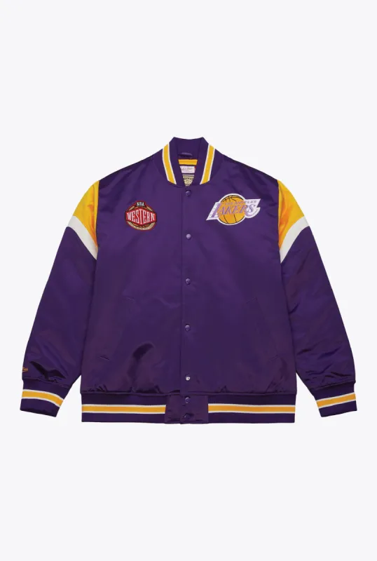 Los Angeles Lakers Heavyweight Satin Jacket sold by Peace-Collective