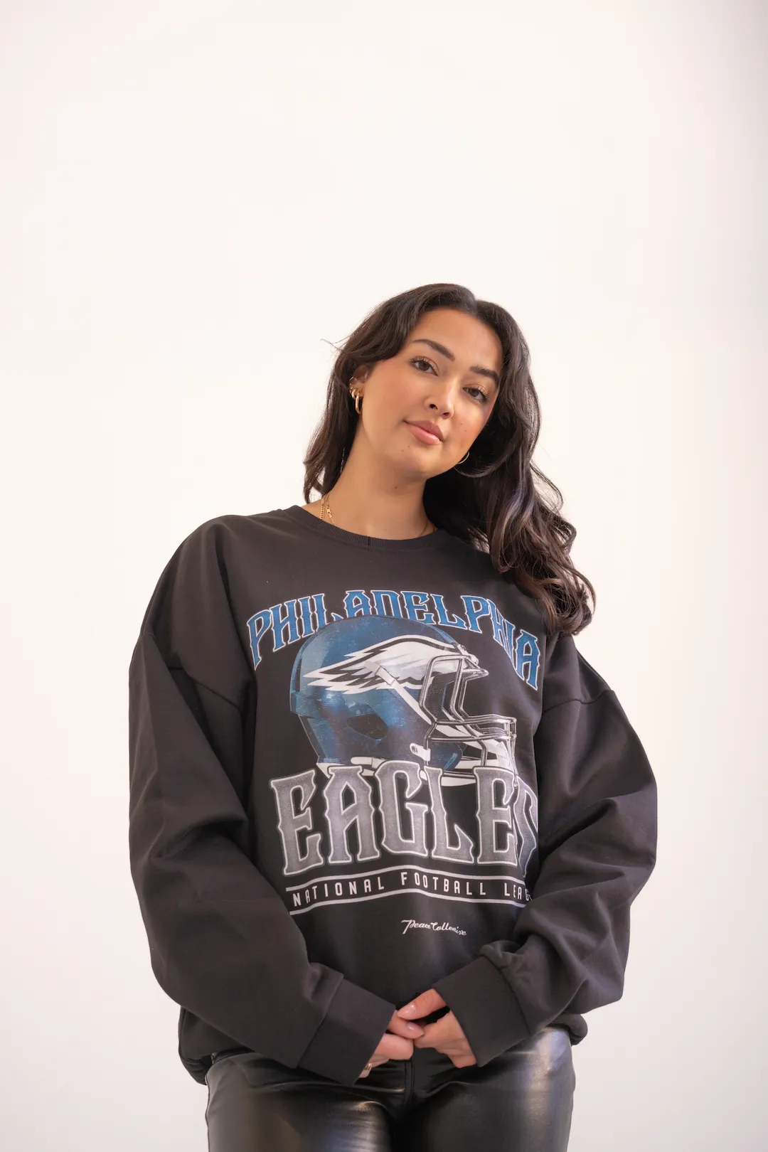 Philadelphia Eagles Helmet SuperHeavy™️ Crewneck - Off Black sold by Peace-Collective product image thumbnail 5