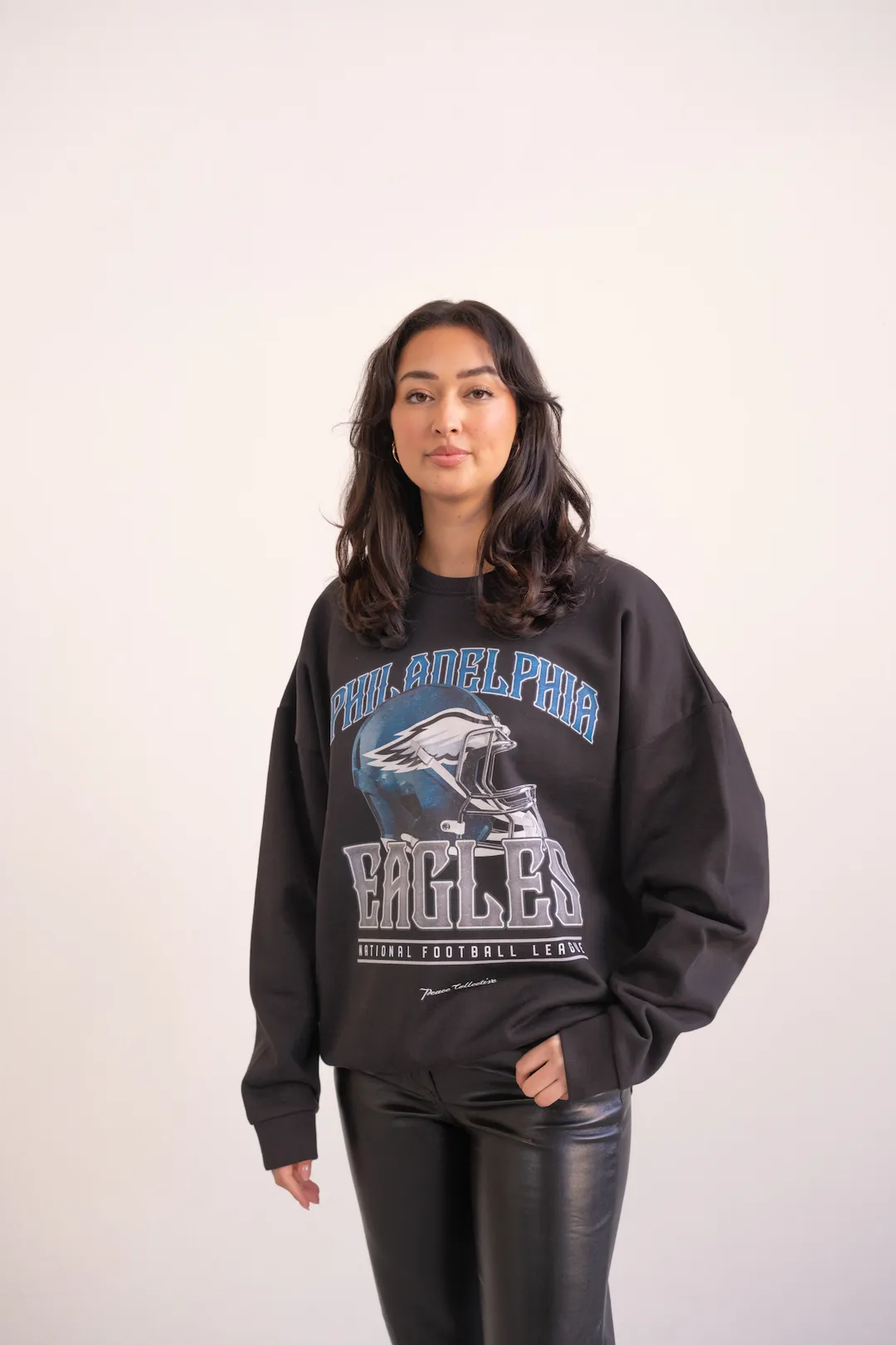 Philadelphia Eagles Helmet SuperHeavy™️ Crewneck - Off Black sold by Peace-Collective product image thumbnail 4
