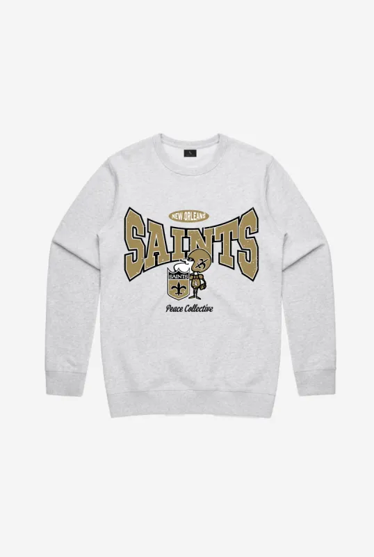 New Orleans Saints Washed Graphic Crewneck - Ash sold by Peace-Collective