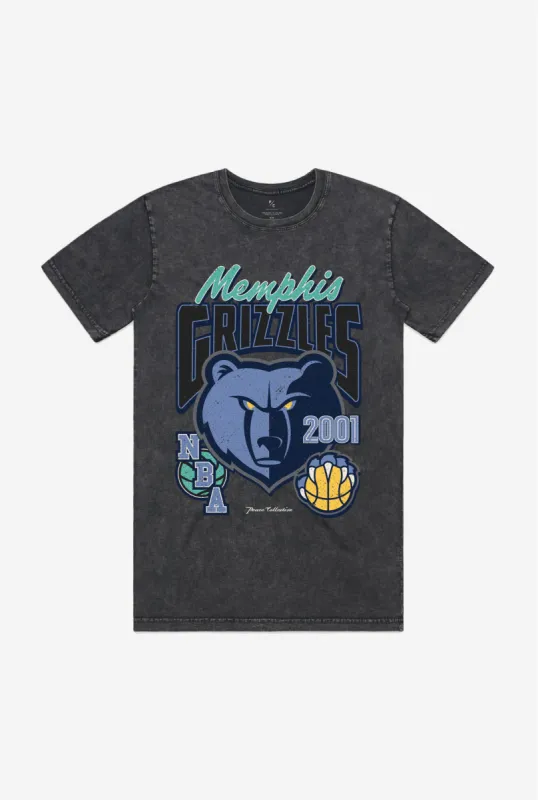 Memphis Grizzlies Stonewash T-Shirt - Black sold by Peace-Collective