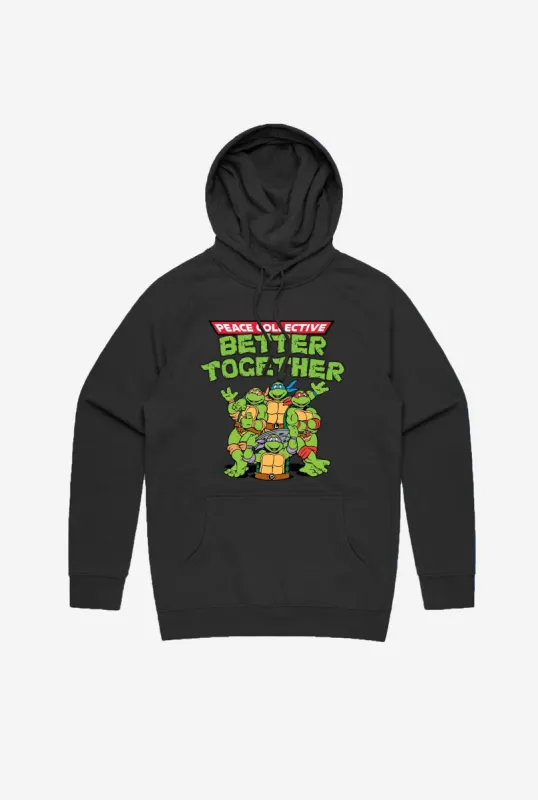 P/C x TMNT Better Together Hoodie - Black sold by Peace-Collective