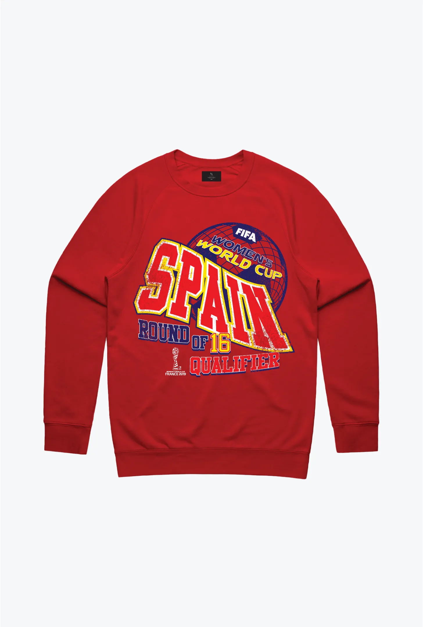 FIFA Historic Women’s World Cup Team Spain Crewneck - Red sold by Peace-Collective