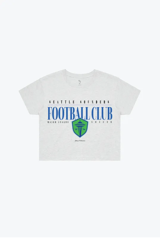 Seattle Sounders FC Throwback Cropped T-Shirt - Ash Grey sold by Peace-Collective