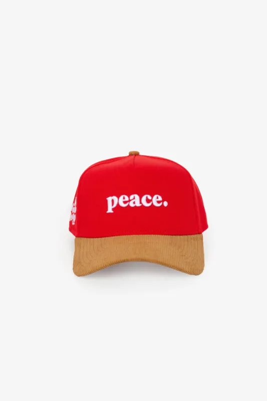 Peace How Are You Really 9FORTY Adjustable Cap - Red/ Wheat Corduory sold by Peace-Collective