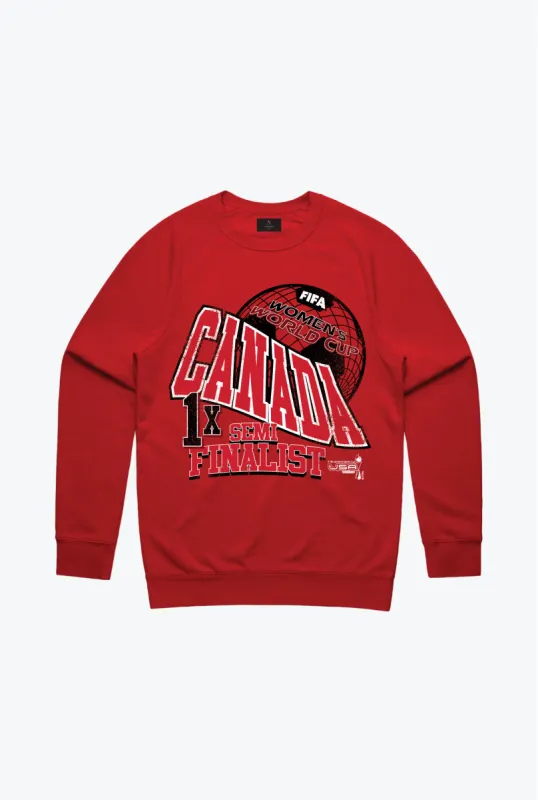 FIFA Historic Women’s World Cup Team Canada Crewneck - Red sold by Peace-Collective