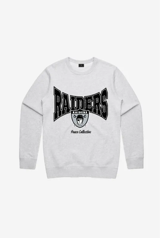Oakland Raiders Washed Graphic Crewneck - Ash sold by Peace-Collective