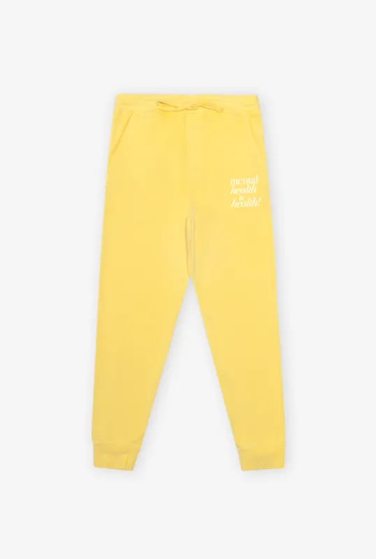 Mental Health is Health Pigment Dye Joggers - Yellow sold by Peace-Collective