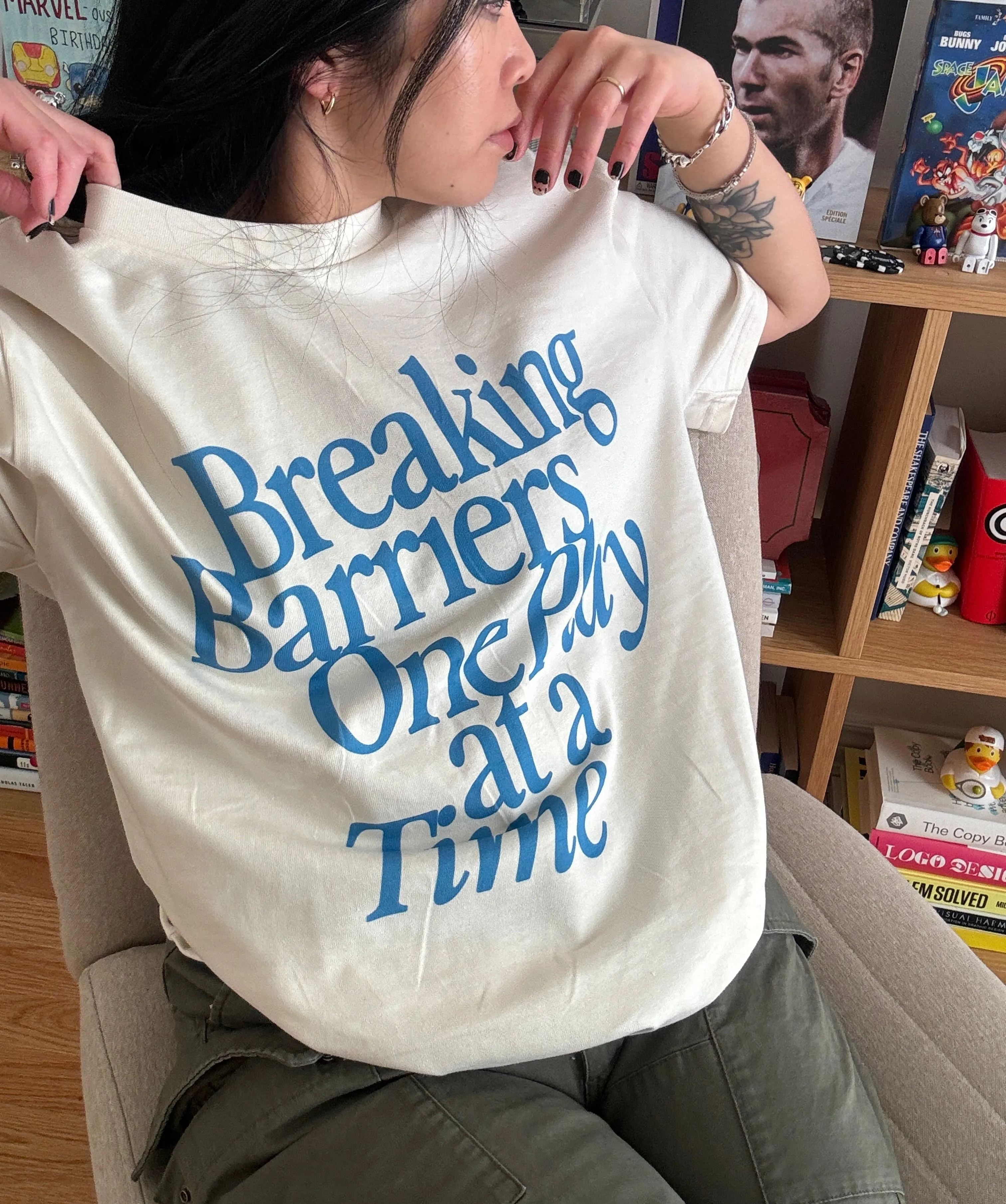 Breaking Barriers One Play at a Time Heavyweight T-Shirt - Ivory sold by Peace-Collective product image thumbnail 4