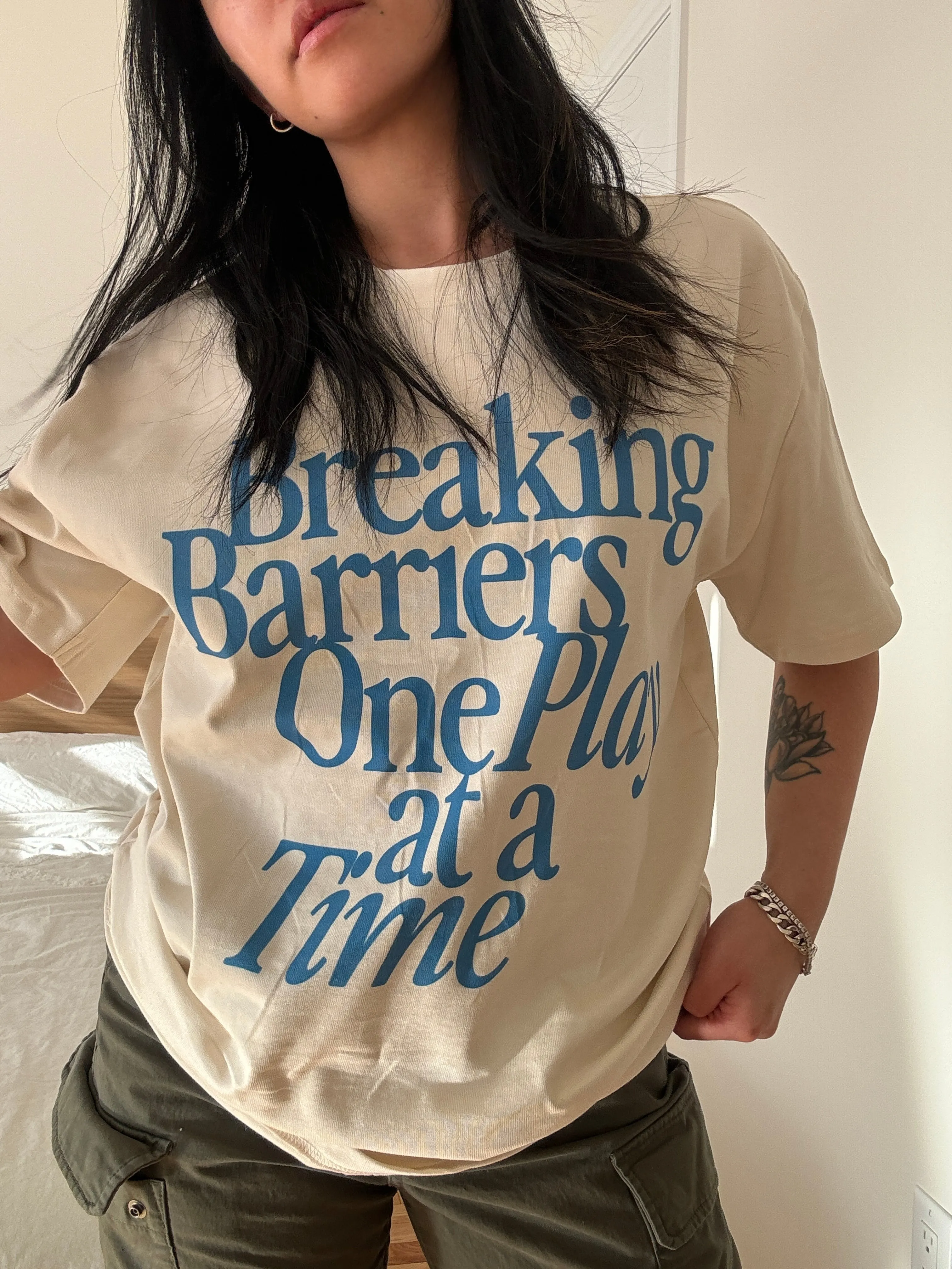 Breaking Barriers One Play at a Time Heavyweight T-Shirt - Ivory sold by Peace-Collective product image thumbnail 3