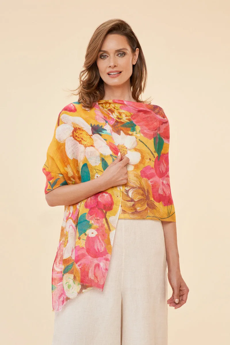 100% Linen Printed Scarf - Powder sold by Pure Art