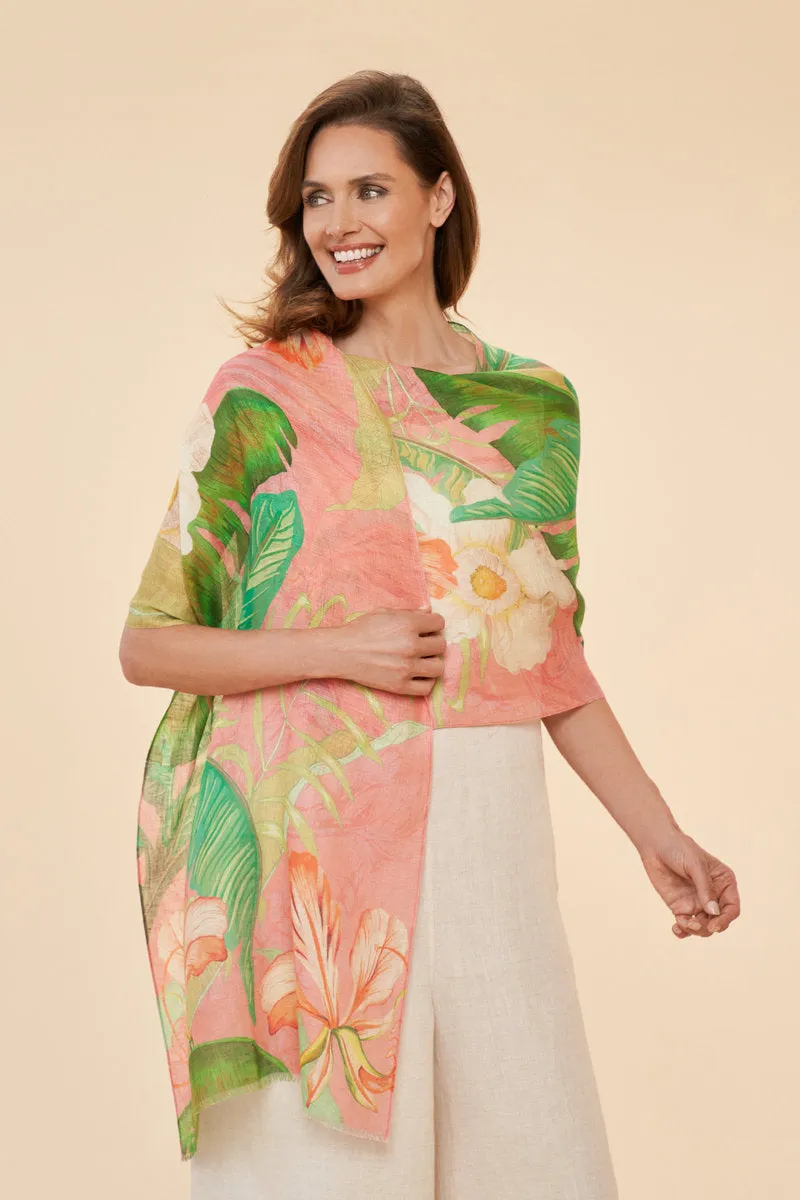 100% Linen Printed Scarf - Powder sold by Pure Art product image thumbnail 3