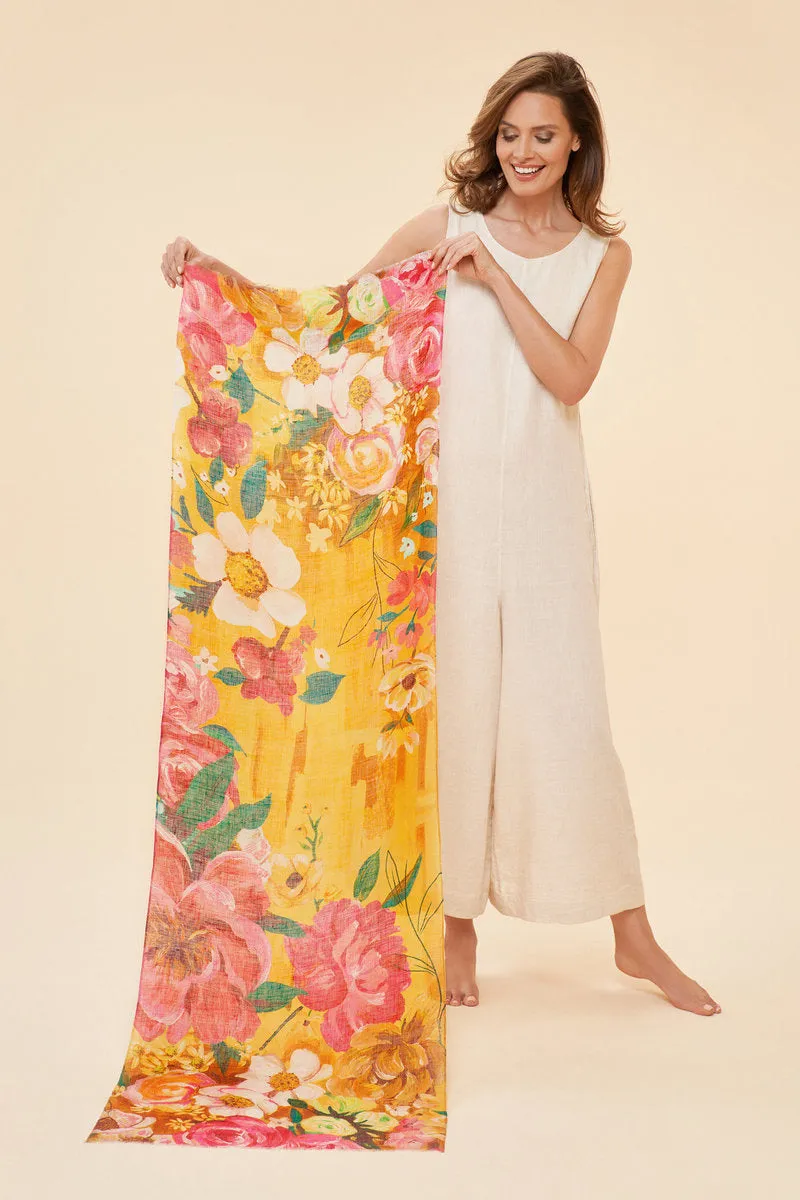 100% Linen Printed Scarf - Powder sold by Pure Art product image thumbnail 2