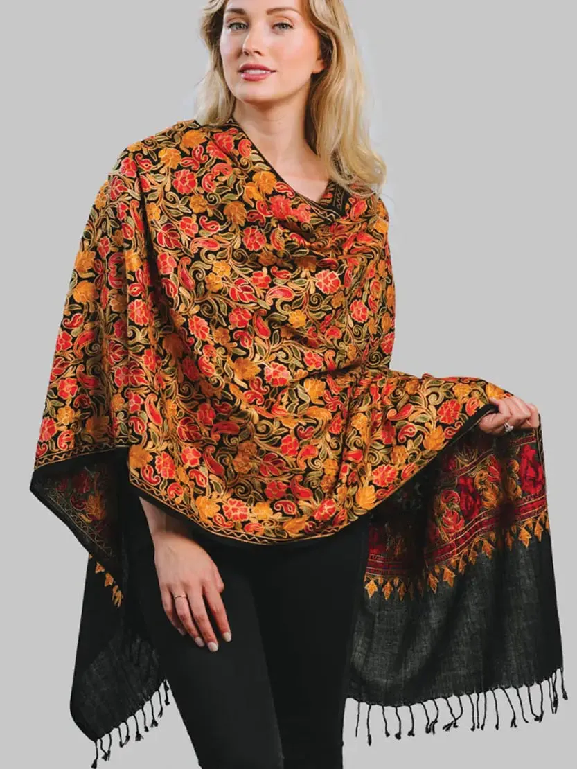 Sabari Embroidered Wool Shawl sold by Pure Art