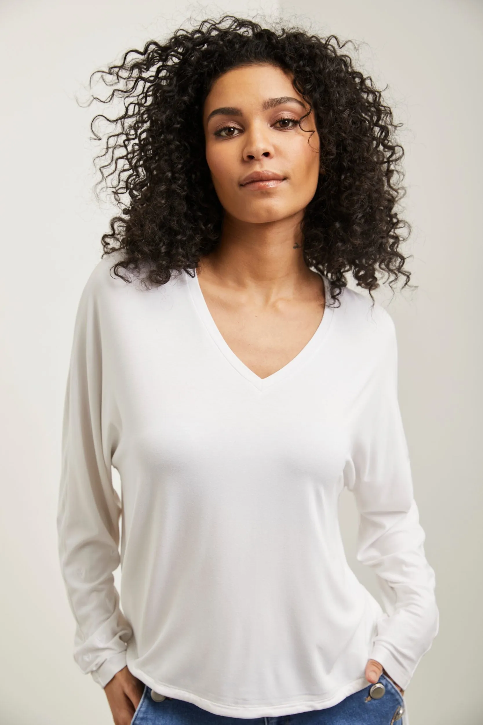 Dolman sleeve top with heart embroideries sold by Tristan Style product image thumbnail 2