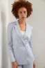 Fitted double breast sateen blazer sold by Tristan Style